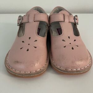 L’Amour Joy Classic Leather Cutout T-Strap Mary Jane - Pink Toddler Size 9